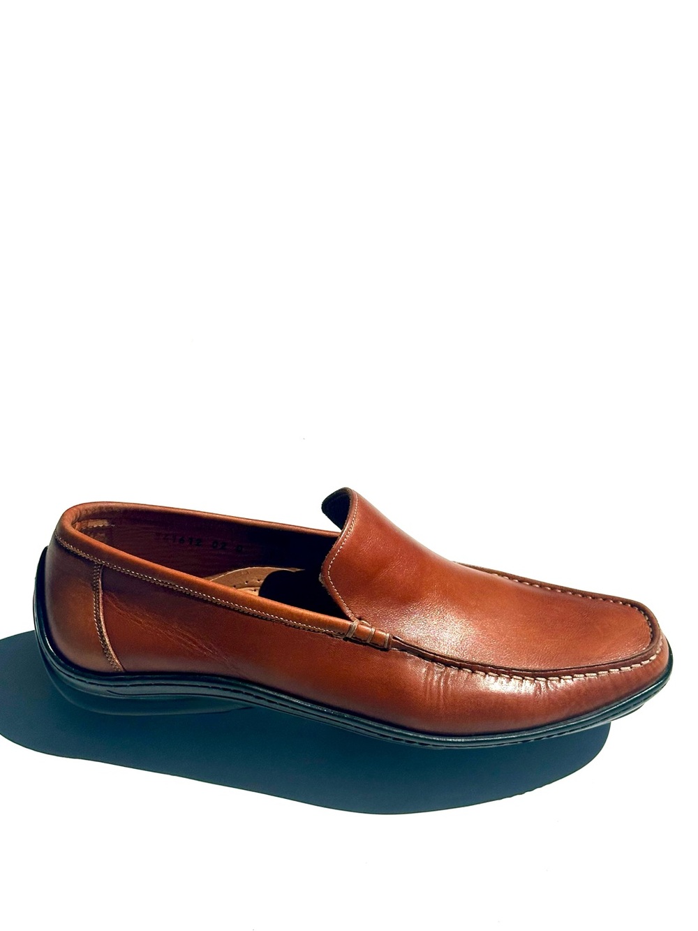 Santoni Men's Slip-On Leather Loafer in Cognac Brown, 9.5